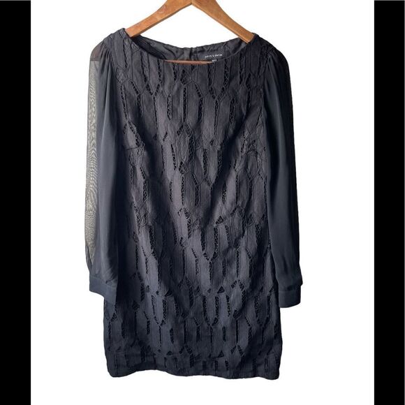 JUDITH & Charles black Long sleeve sheath dress size 6 - Picture 2 of 12